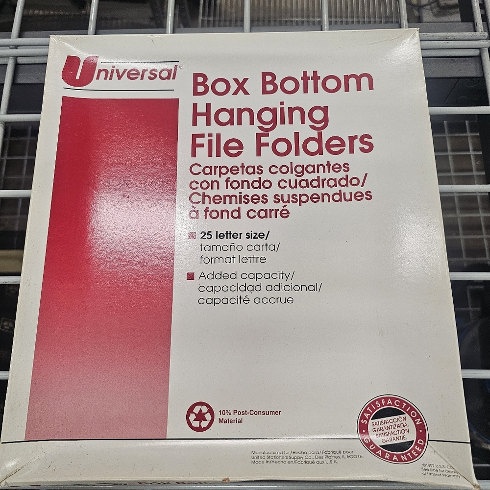 Universal Olive Green Box-Bottom Hanging Letter Size File Folders (Set 24)